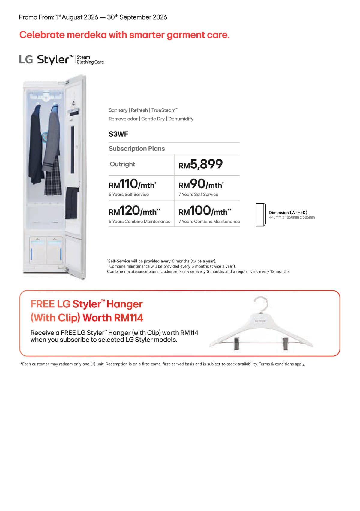 LG Styler™ + FREE Hanger Worth RM114